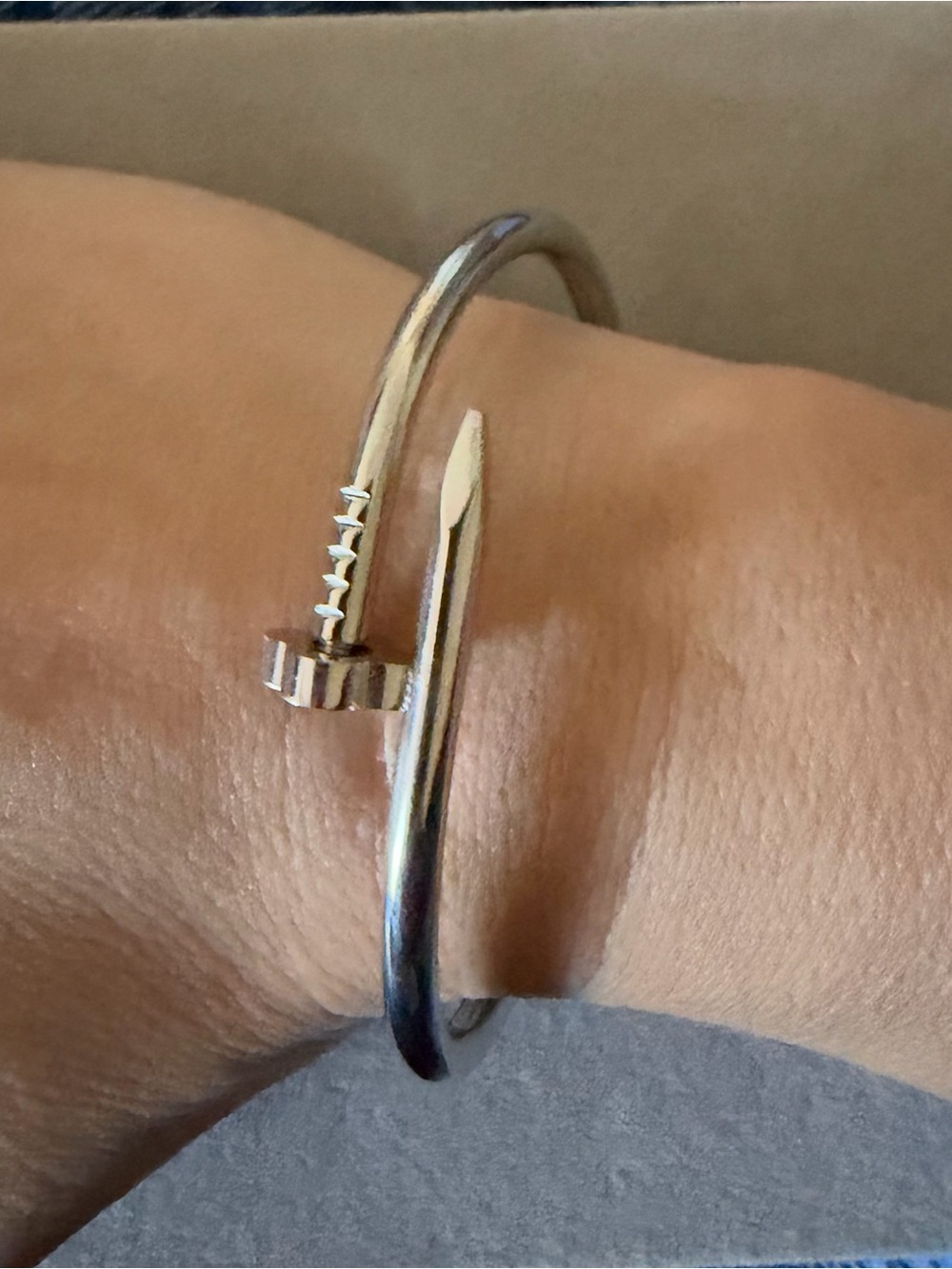 Silver Nail-Inspired Open Cuff Bracelet - Women Jewelry